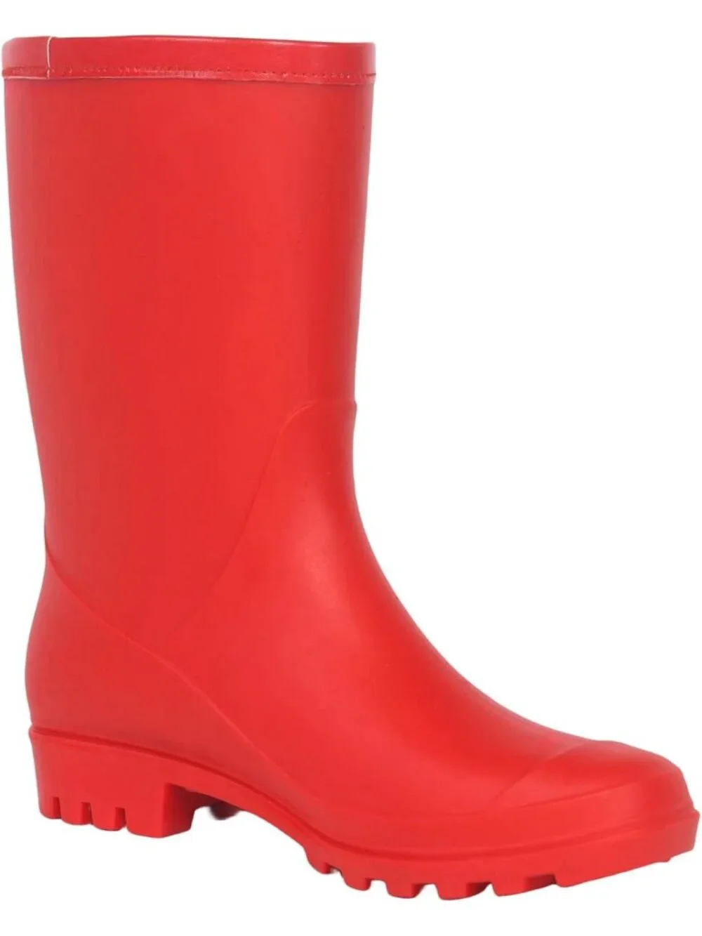 Women's Red Mid Calf Rain Boots Waterproof Anti-slipping Rainboots Rain Shoes